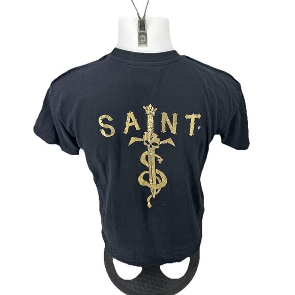 Saint Morta M Men Pullover Crewneck T-shirt Short Sleeve Cotton Jersey HOLE 6-4k - Picture 1 of 10